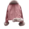 Womens Sheepskin Sherpa Shearling Pink Jacket by Jacket Field