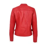 Womens Biker Soft Red Leather Jacket by Jacket Field
