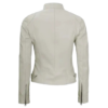Women’s Cafe Racer White Leather Jacket By Jacket Field