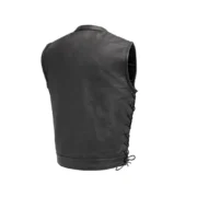 Sniper Club Style Mens Black Cowhide Leather Motorcycle Vest by Jacket Field