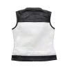 Women's Club Style Motorcycle White Leather Vest By Jacket Field