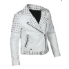 Stylish Calf Leather Biker White Jacket for Women By Jacket Field