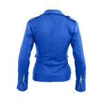 Womens Brando Leather Blue Jacket by Jacket Field