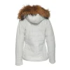 Women’s Puffer with Hood White Leather Jacket By Jacket Field