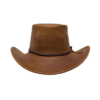 Mens Brown Western Style Leather Hat by Jacket Field