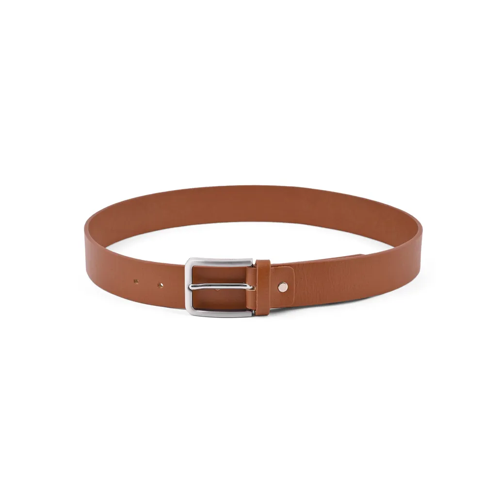 Men's Brown Premium Buckle Formal Leather Belt By Jacket Field