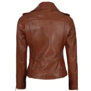 Amber Cognac Leather Womens Jacket Motorcycle by Jacket Field