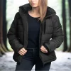 Azaria Women Black High Collar Puffer Jacket by Jacket Field