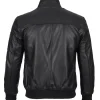 Mens Premium Cowhide Bomber Black Leather Jacket by Jacket Field