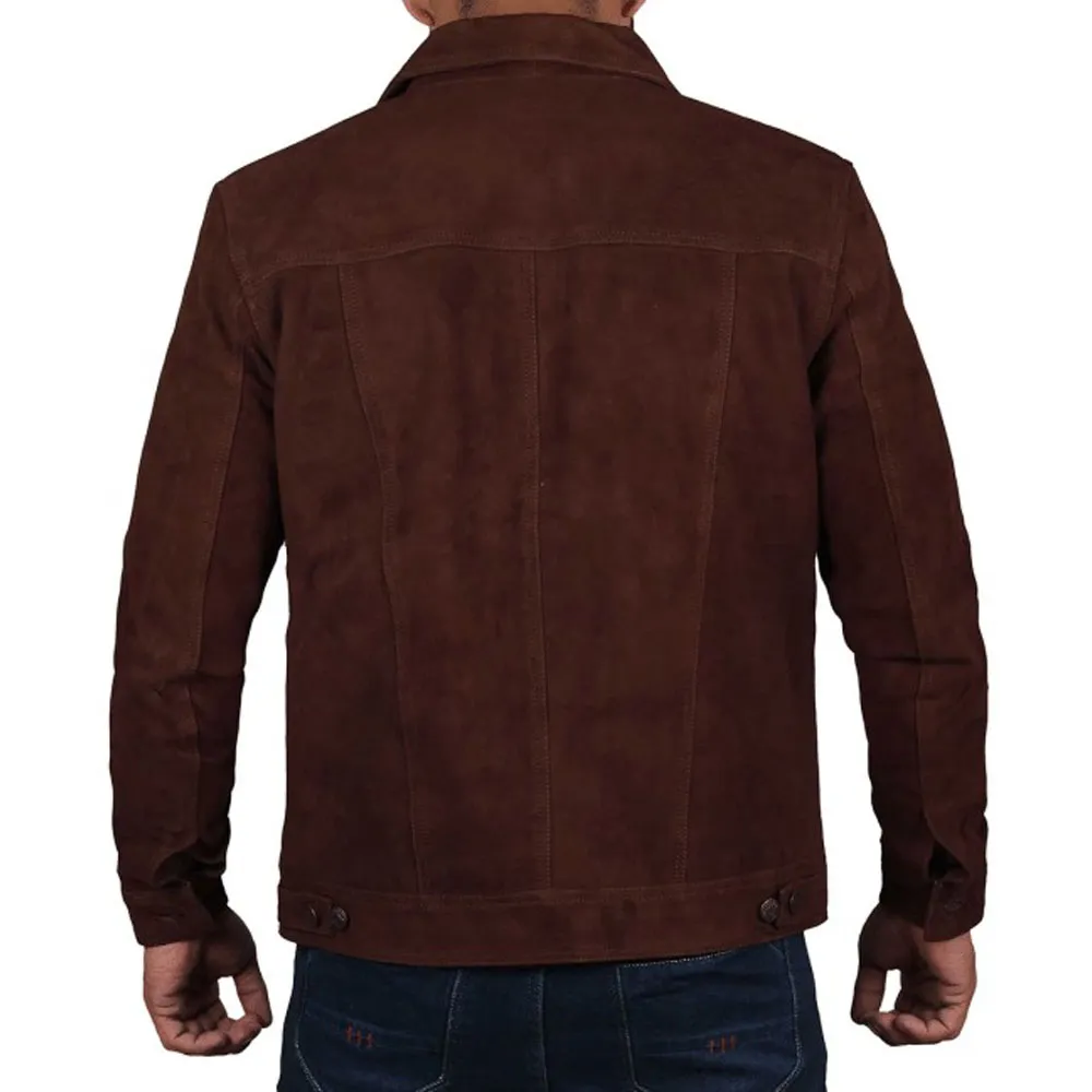 Mens Suede Brown Leather Jacket by Jacket Field