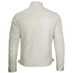 Classic Mens Leather Cafe Racer Off White Jacket by Jacket Field
