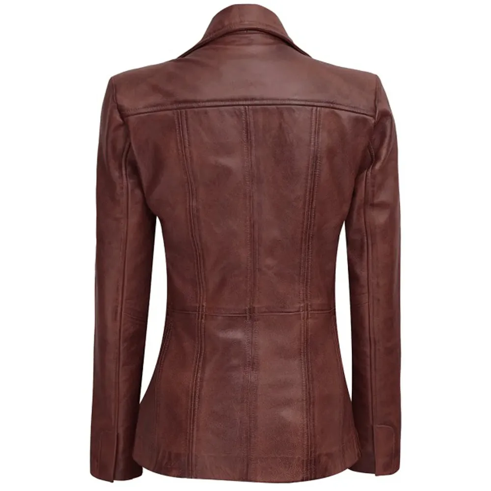 Womens Cognac Brown Leather Jacket by Jacket Field
