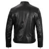 Mens Cafe Racer Vegan Black Leather Jacket by Jacket Field