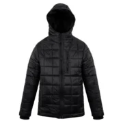 Ember Womens Black Puffer Jacket with Hood by Jacket Field