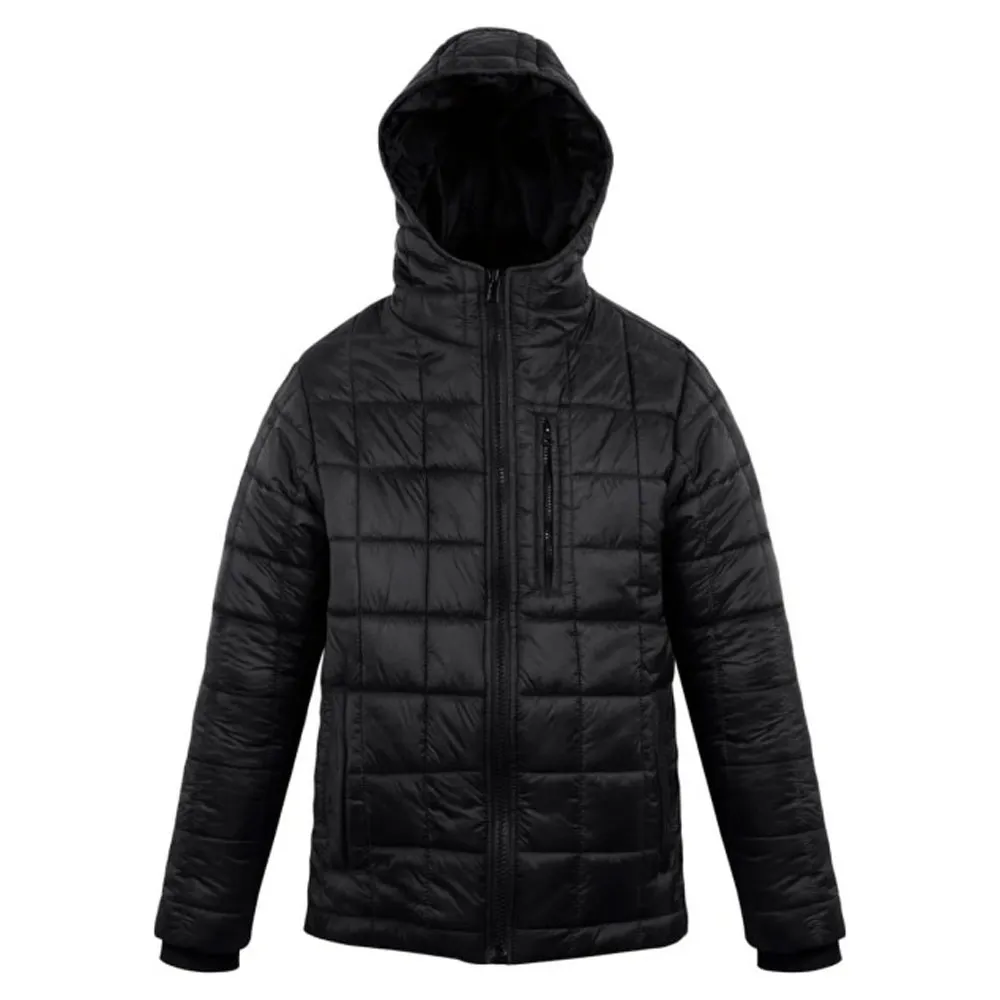 Ember Womens Black Puffer Jacket with Hood by Jacket Field