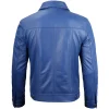 Men's Fernando Leather Trucker Blue Jacket by Jacket Field