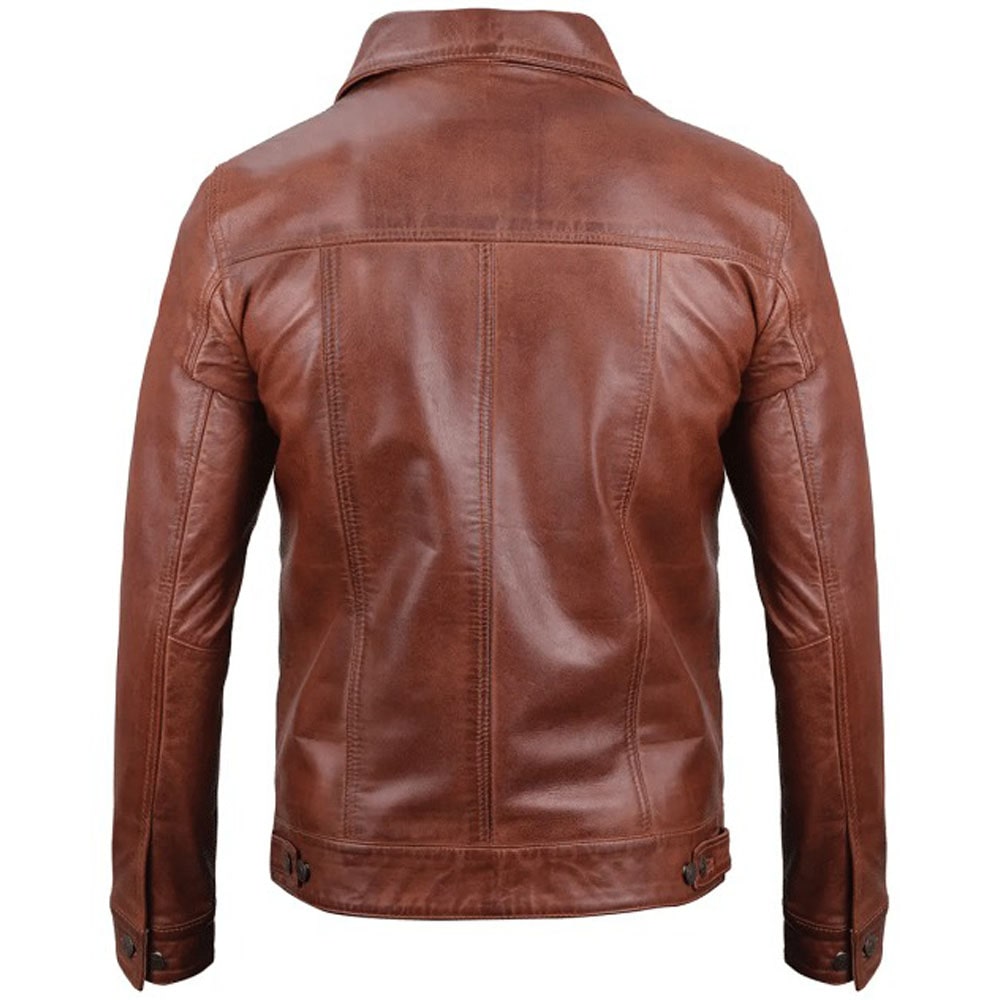 Mens Fernando Brown Leather Jacket by Jacket Field