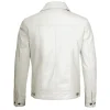 Fernando Mens Leather Trucker Off White Jacket by Jacket Field
