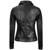 Fernando Women’s Trucker Black Leather Jacket By Jacket Field