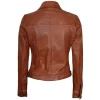 Womens Fernando Brown Leather Jacket by Jacket Field