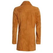 Womens Brown Leather Suede Coat by Jacket Field