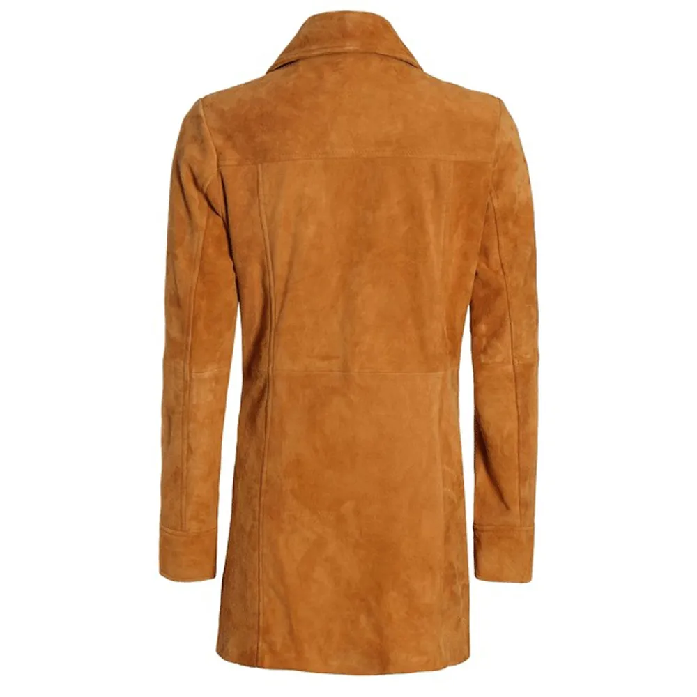 Womens Brown Leather Suede Coat by Jacket Field