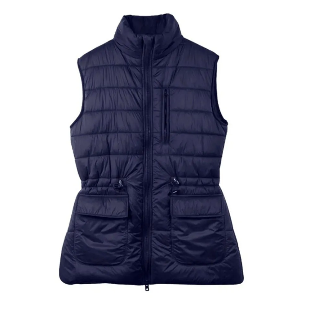 Kellie Womens Blue Gilet Jacket Puffer Vest by Jacket Field