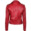 Womens Biker Margaret Red Leather Jacket by Jacket Field