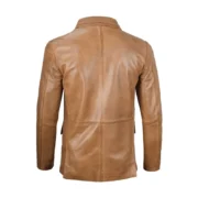 Mens Camel Brown Leather Blazer by Jacket Field