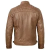 Mens Distressed Camel Brown Leather Jacket by Jacket Field