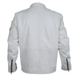 Mens Flawless Leather Racer White Jacket by Jacket Field