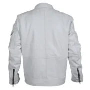 Mens Flawless Leather Racer White Jacket by Jacket Field