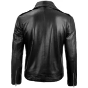 Mens Black Lambskin Leather Motorcycle Jacket by Jacket Field