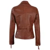 Womens Ramsey Cognac Brown Leather Jacket by Jacket Field