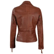 Womens Ramsey Cognac Brown Leather Jacket by Jacket Field