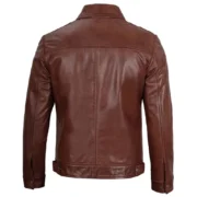 Mens Harrington Premium Brown Leather Jacket by Jacket Field