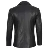Mens Black Leather Blazer Coat by Jacket Field
