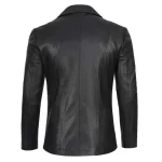 Mens Black Leather Blazer Coat by Jacket Field