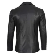 Mens Black Leather Blazer Coat by Jacket Field