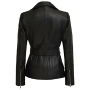 Victoria Women’s Asymmetrical Black Leather Jacket By Jacket Field