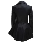 Women's Peplum Black Leather Jacket Asymmetrical Lambskin Biker Style By Jacket Field