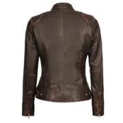 Womens Distressed Brown Leather Jacket by Jacket Field
