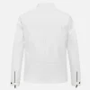 Mens Slim Fit Biker Leather White Jacket by Jacket Field