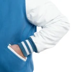 Mens Newark Blue & White Leather Sleeves Clothing Varsity Jacket by Jacket Field