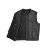 Sharp Shooter Mens Black Leather Motorcycle Vest by Jacket Field