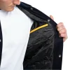 Mens Navy Blue & Lemon Sleeves Clothing Varsity Jacket by Jacket Field