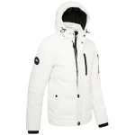 Mens Polyester Winter Off White Jacket with Hood by Jacket Field
