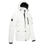 Mens Polyester Winter Off White Jacket with Hood by Jacket Field
