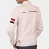 Mens Biker Racer Leather White Jacket by Jacket Field