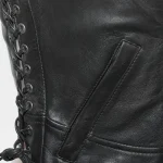 Raven Women’s Motorcycle Vest – Classic Leather Western Style by Jacket Field